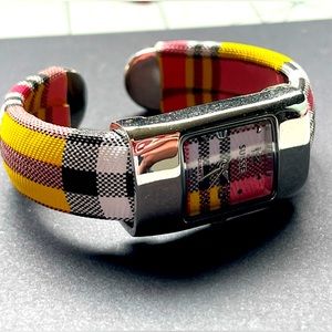 Suisse plaid cuff watch, like new